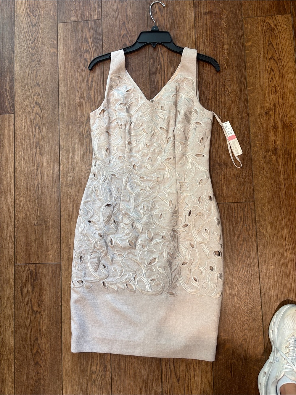 ANTONIO MELANI Embroidered V-Neck Sheath Dress
